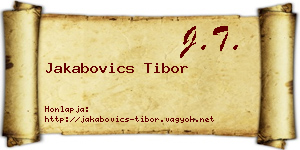 Jakabovics Tibor névjegykártya